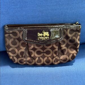 Coach Brown Monogram Clutch